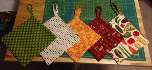 potholders, variety of colors and patterns available